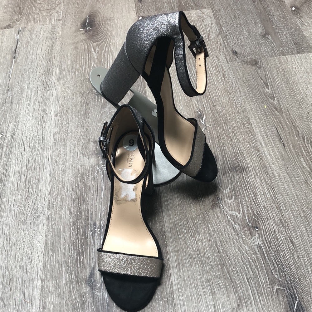 Botkier Gianna Ankle Strap Block Heel Gunmetal